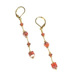 Dabby Reid Cognac Handcrafted Crystal Earrings